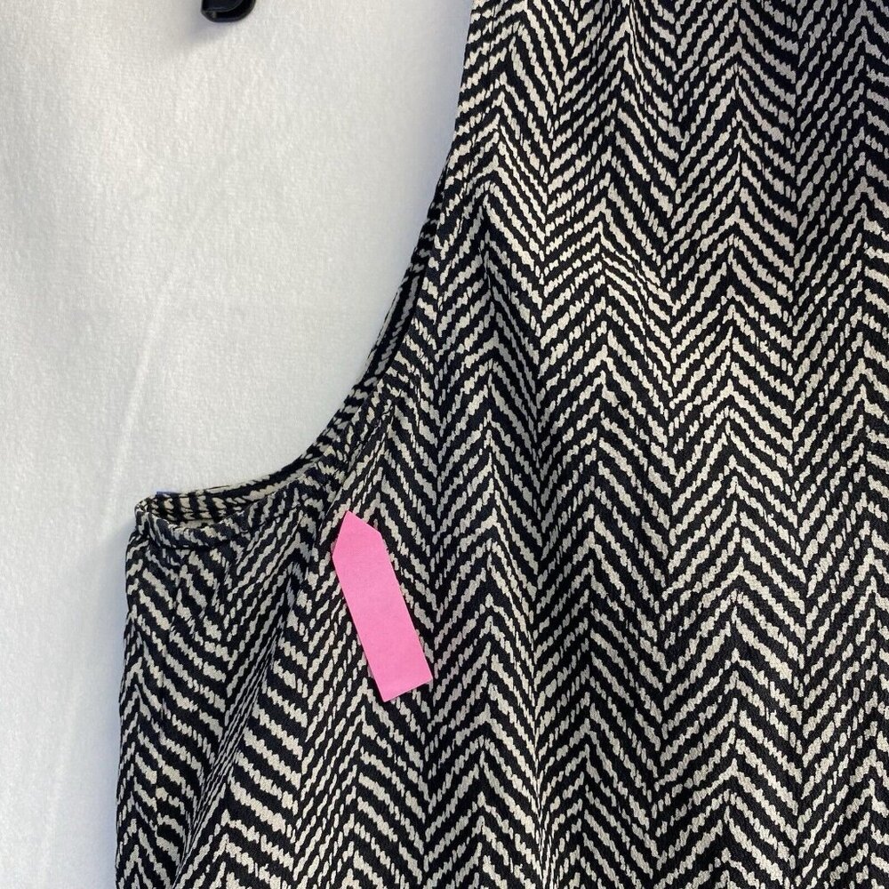 J. Crew Black and White Monochrome Pattern Sleeveless Blouse - Picture 3 of 16